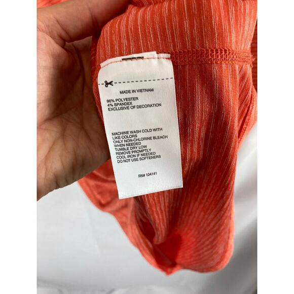 DSG Mens Orange Stripe Short Sleeve Athletic Shirt Size Large - Picture 6 of 8